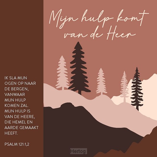 Kaart hulp van de Heer - psalm 121:1,2
