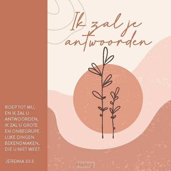Kaart Ik zal antwoorden - Jer 33:3