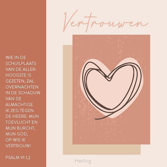 Kaart vertrouwen - Psalm 91:1,2