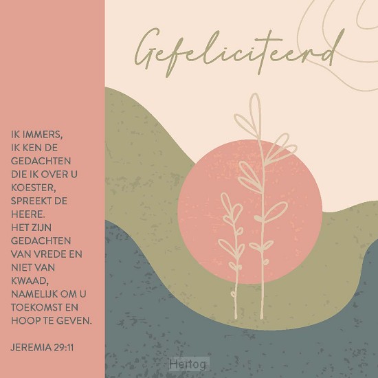 Kaart gefeliciteerd - Jer 29:11