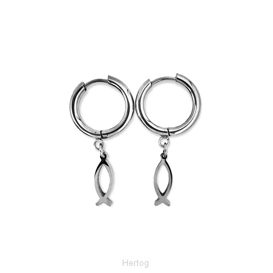 Oorbel ring visje zilver