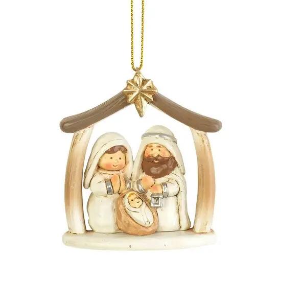 Nativity Ornament  Holy family in creche