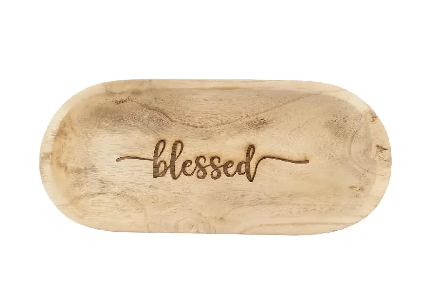 Wooden Tray Blessed