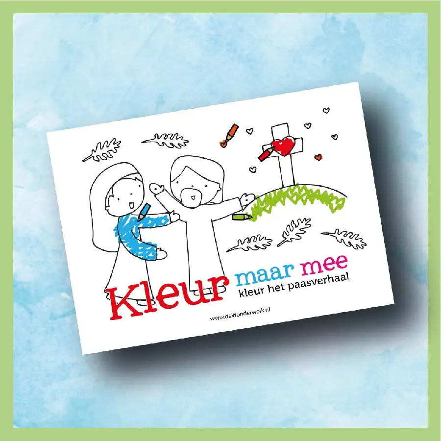 Kleur maar mee paasverhaal