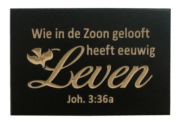 Wandbord leven Joh. 3:36a 10x15