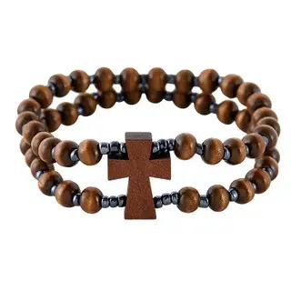 Wood Cross Bracelet