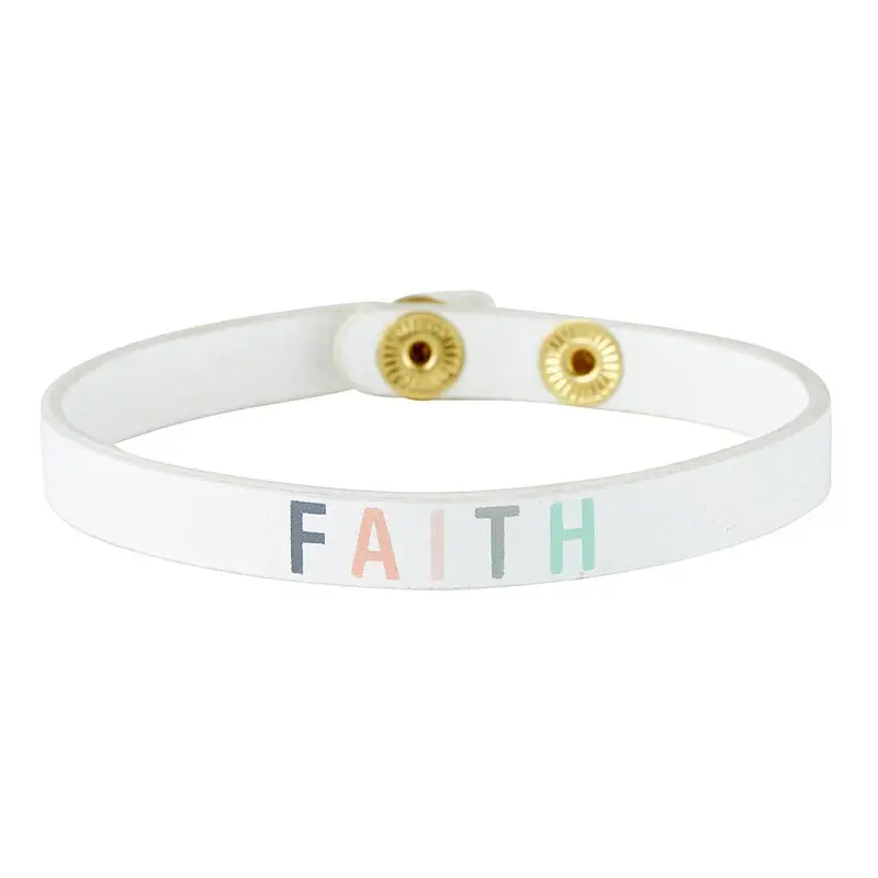 Leather Snap Bracelet Faith