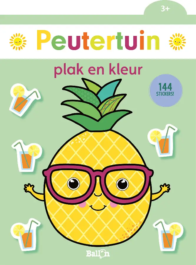 Plak en kleur ananas 2+