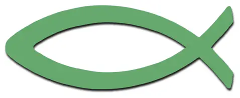 Sticker  Vis 13cm Donkergroen