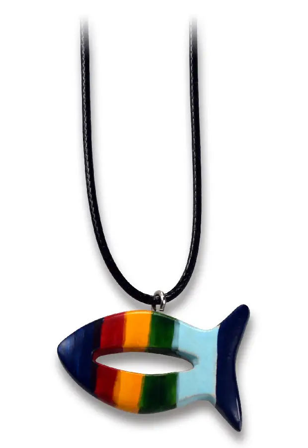Ketting vis speksteen rainbow