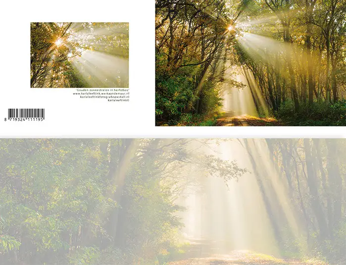 Panoramawenskaart zt gouden zonnestralen