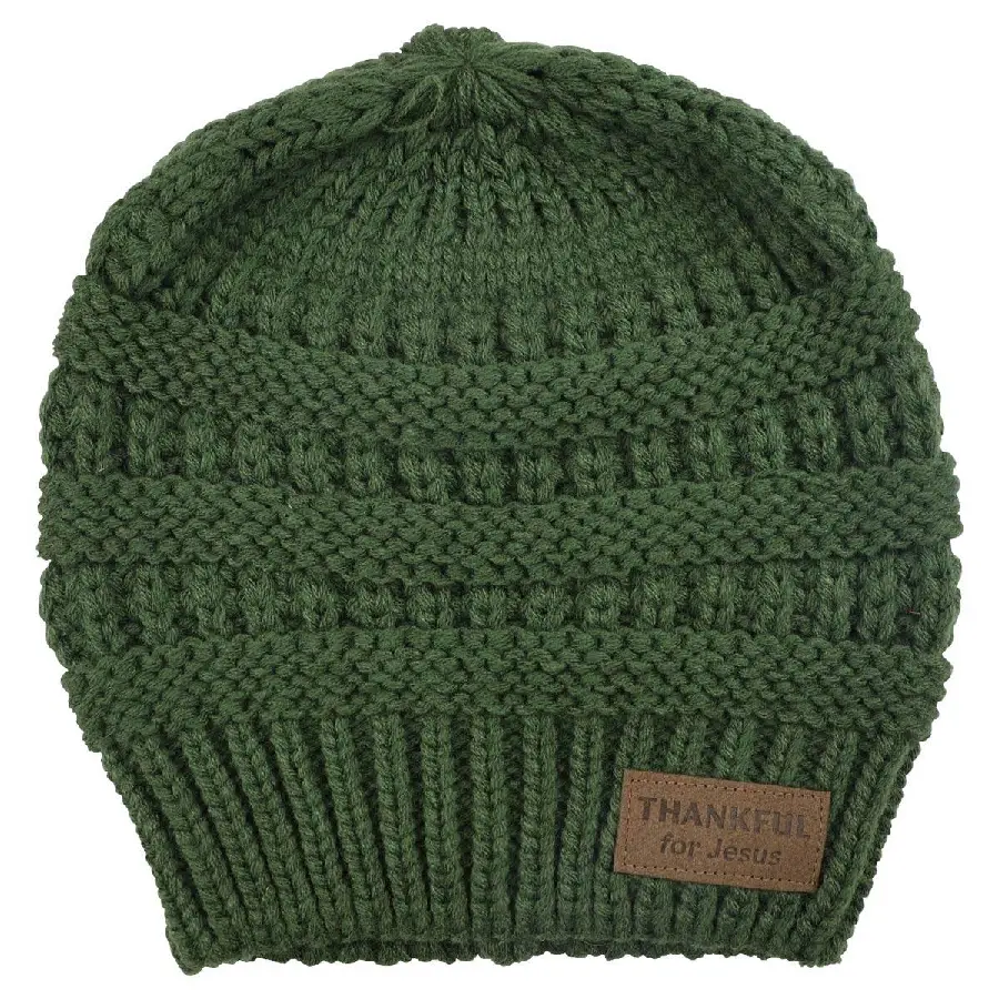 Ponytail Beanie Thankful Green