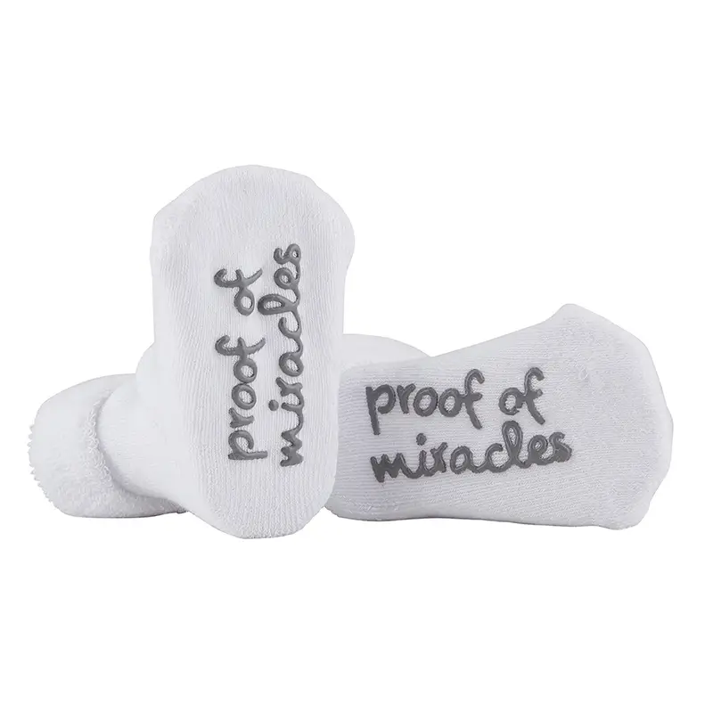 Baby socks proof of miracles white