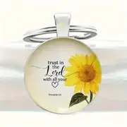 Keyring Metal/Epoxy Trust in the Lord Fl