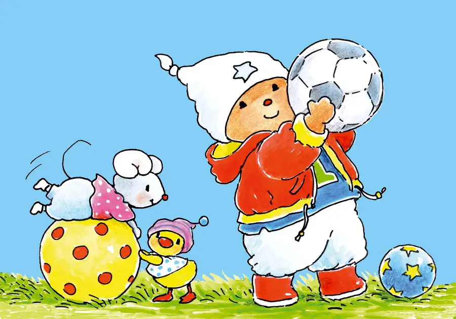 Ansichtkaart 15x10,5 bobbi met bal