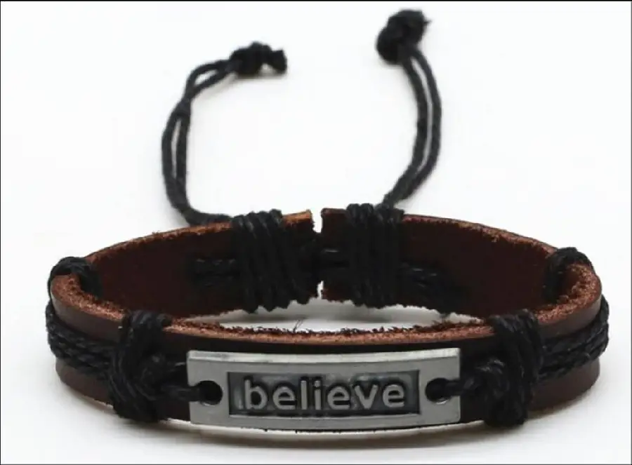 Leather Bracelet Believe
