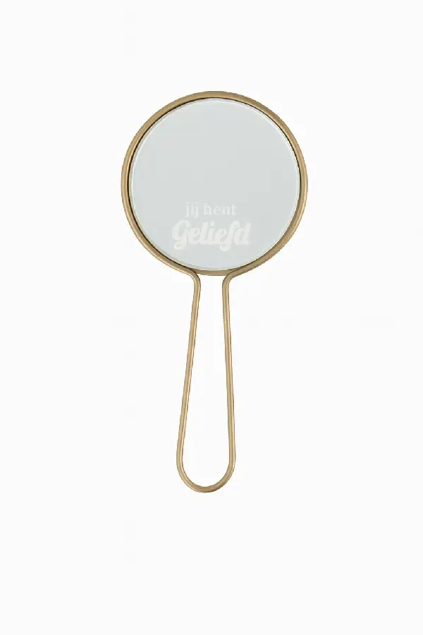 Handspiegel goud  Jij ben Geliefd