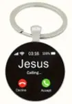 Keyring Metal/Epoxy Jesus calling