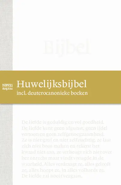 Huwelijksbijbel NBV21 incl. Deut. boeken
