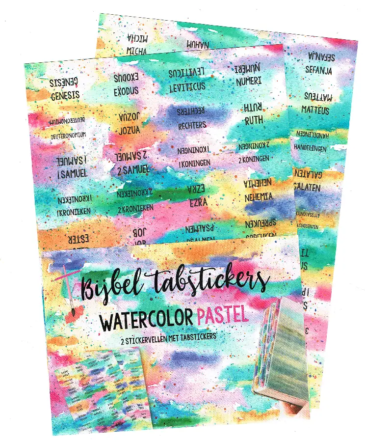 Bijbel tabstickers Watercolor Pastel